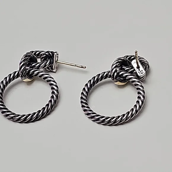 Authentic David Yurman Earings Sterling Silver And 18k - Picture 2 of 5